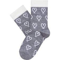 Thin wool socks &quot;Stylised hearts&quot;