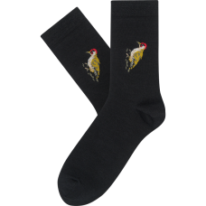 Thin wool socks "Green woodpecker"