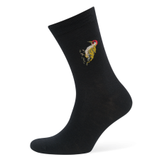 Thin wool socks "Green woodpecker"